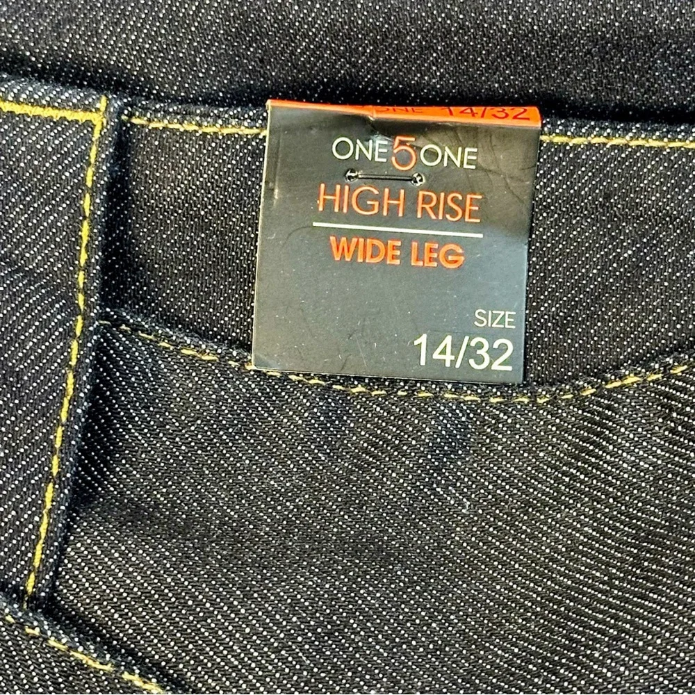One 5 One Dark Indigo Wide Leg Jeans - Picture 8 of 9